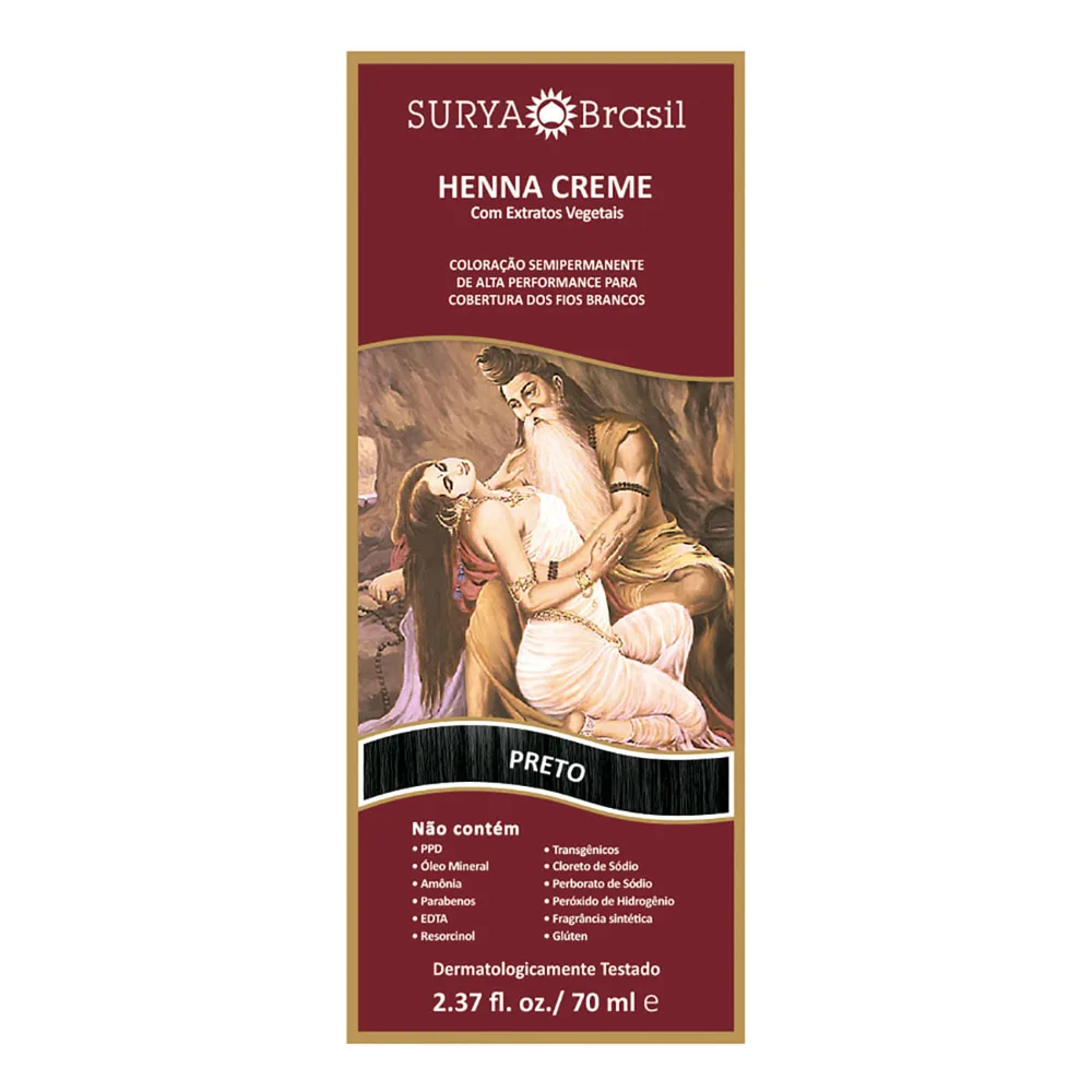 Tintura Natural Henna Surya Preto 70ml