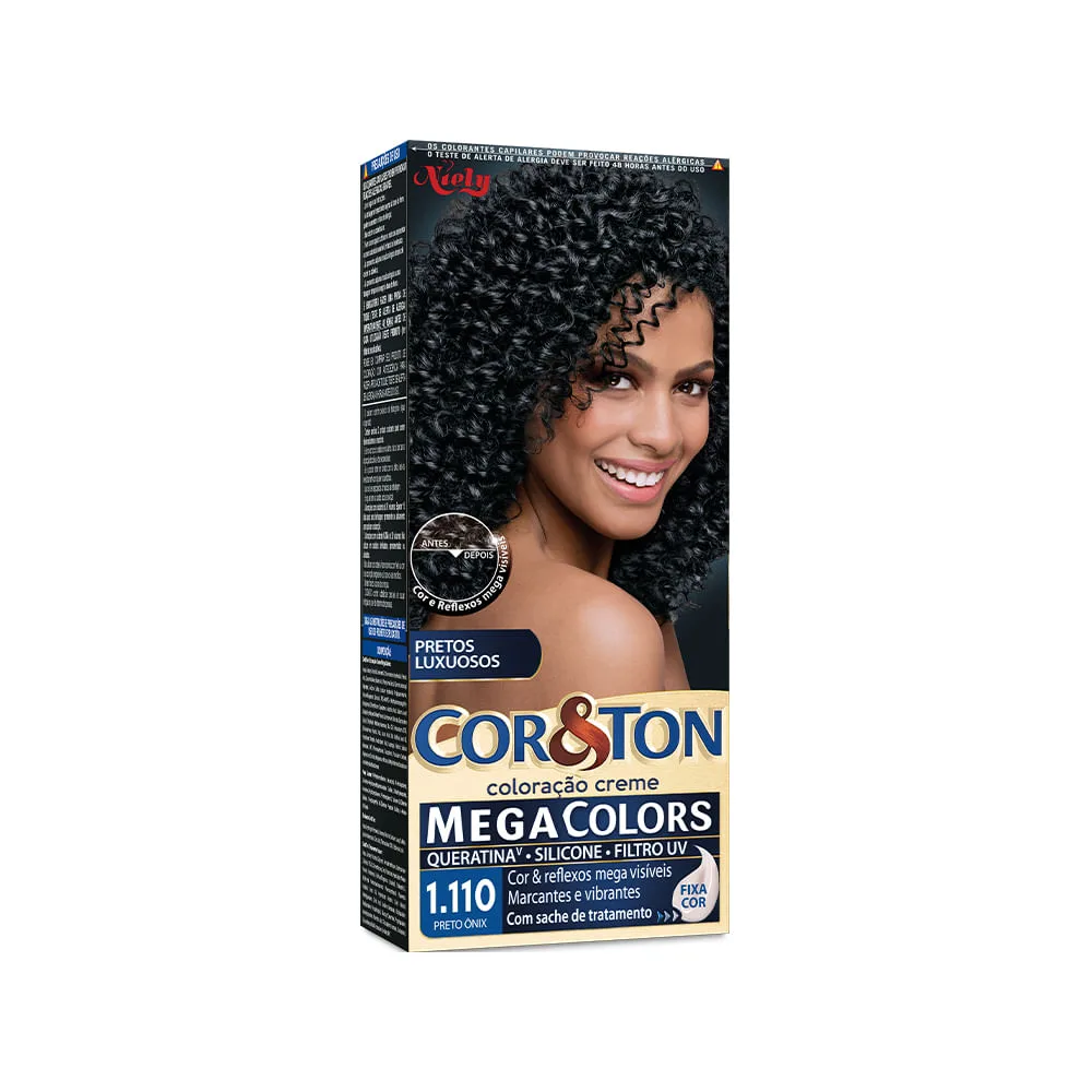 Tintura Cor&ton Mega Colors Preto Onix 1.110
