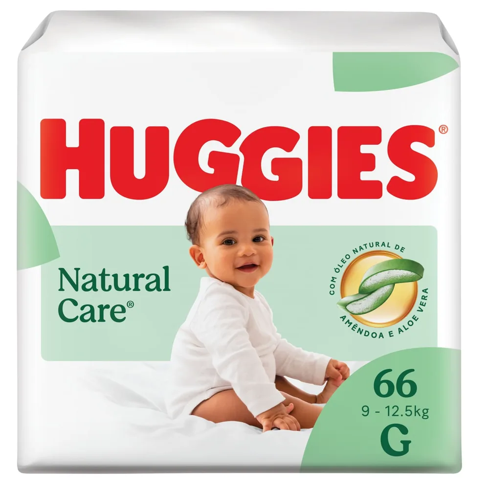 Huggies Fralda Descartável Premium Natural Care G - 66 Un