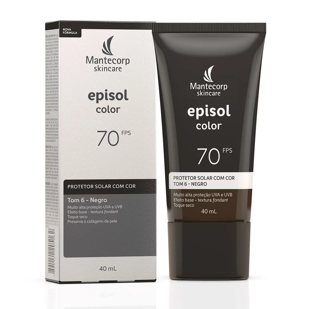 Protetor Solar Facial Episol Color FPS70 Tom 6 Negro 40ml