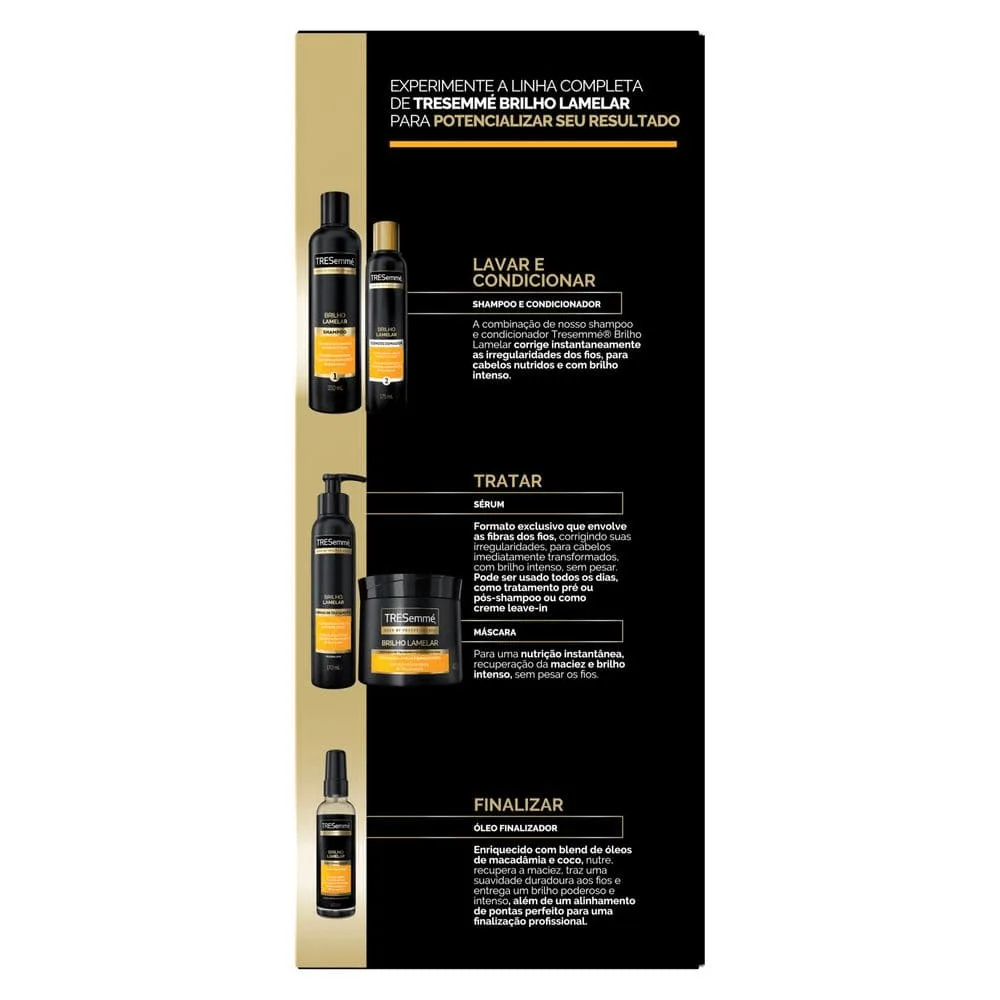 Kit Shampoo TRESemmé Brilho Lamelar 350ml 1 Unidade + Condicionador TRESemmé Brilho Lamelar 175ml 1 Unidade