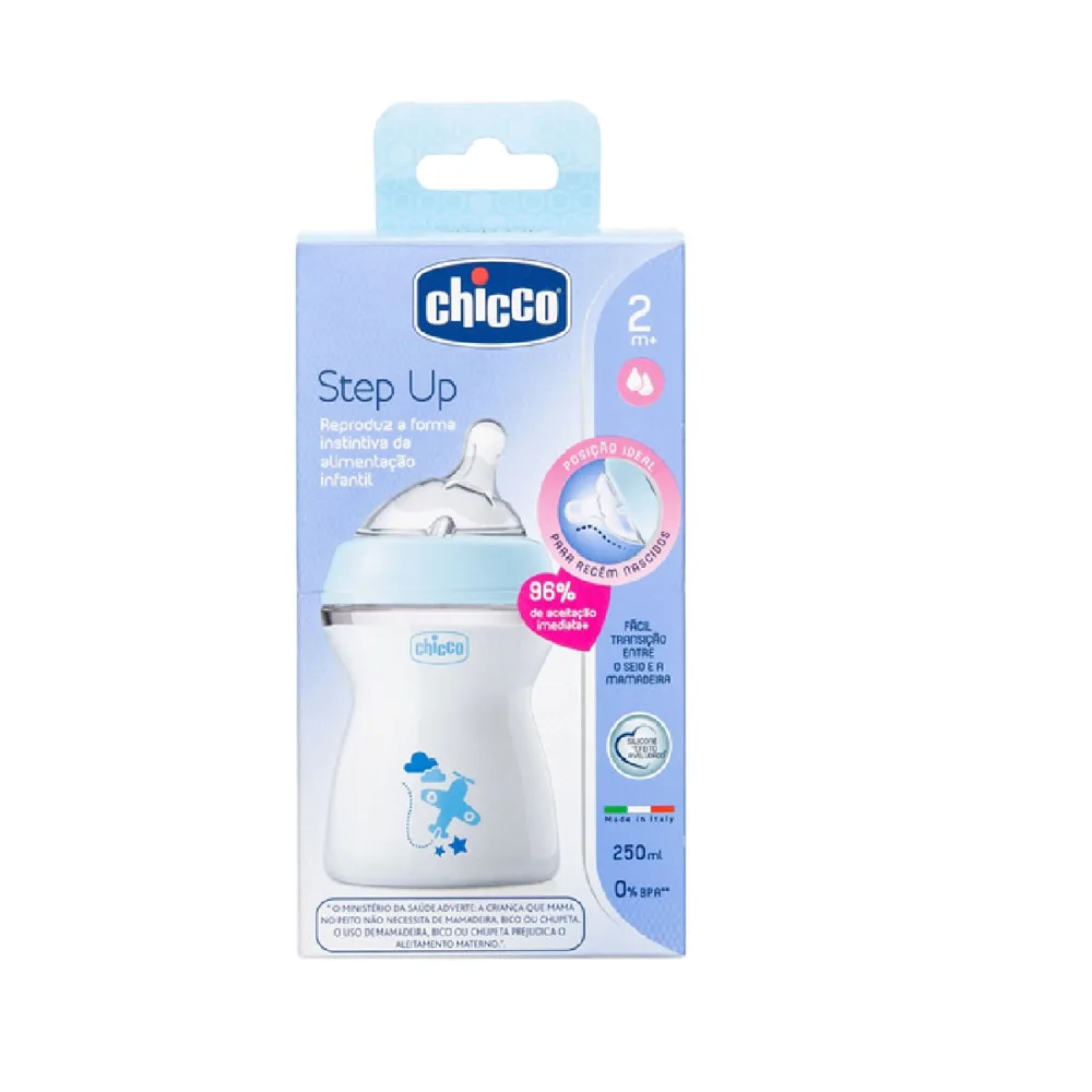 Mamadeira Chicco Step Up Bico Redondo +2meses Azul 250ml 1 Unidade