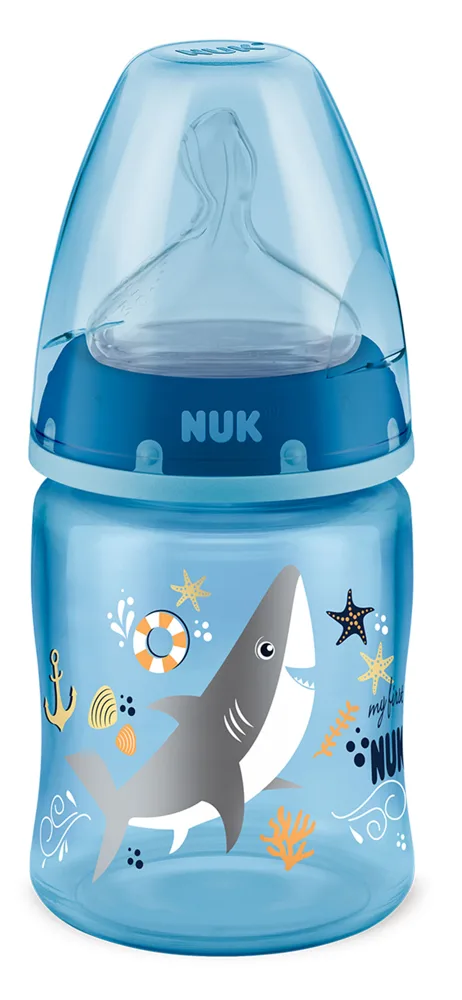 Mamadeira NUK My First +6 meses Anticólica Líquidos Média Consistência Azul 150ml 1 Unidade