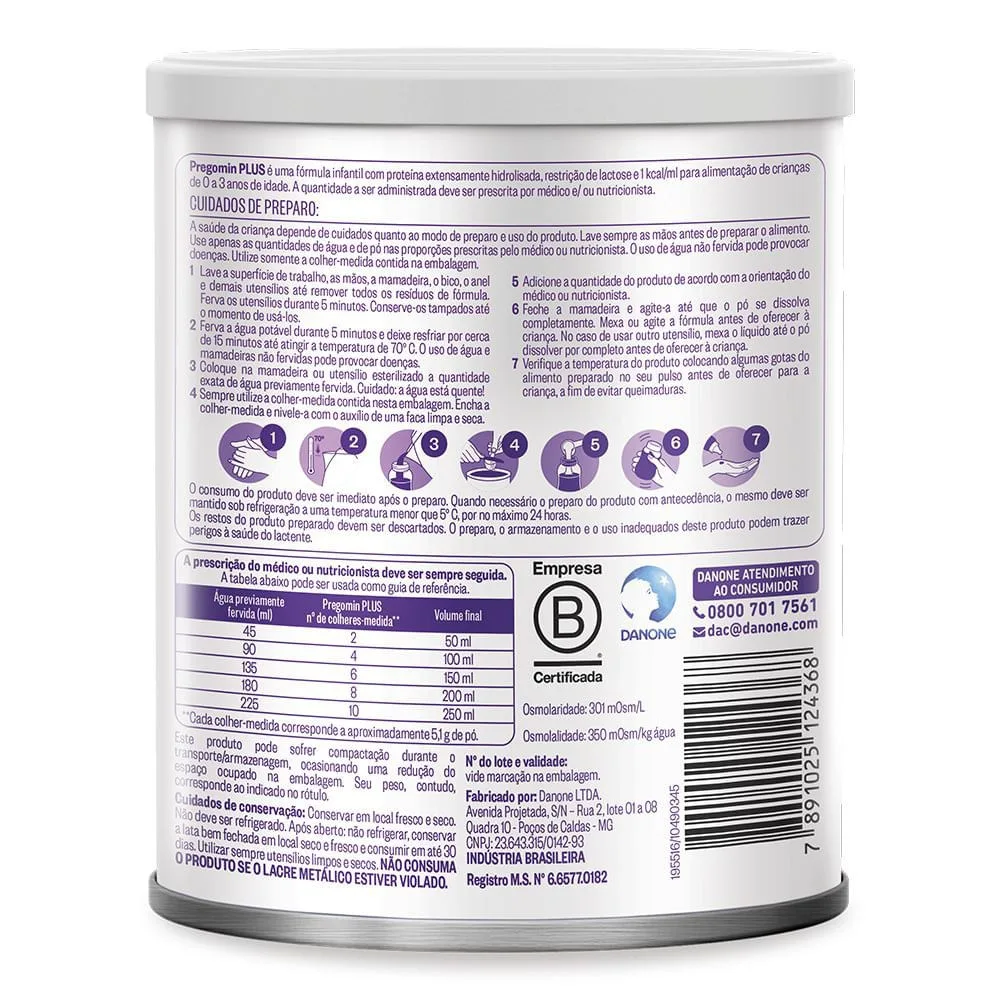 Fórmula Infantil Pregomin Plus Sem Lactose DHA ARA e Nucleotídeos de 0 a 36 Meses 400g