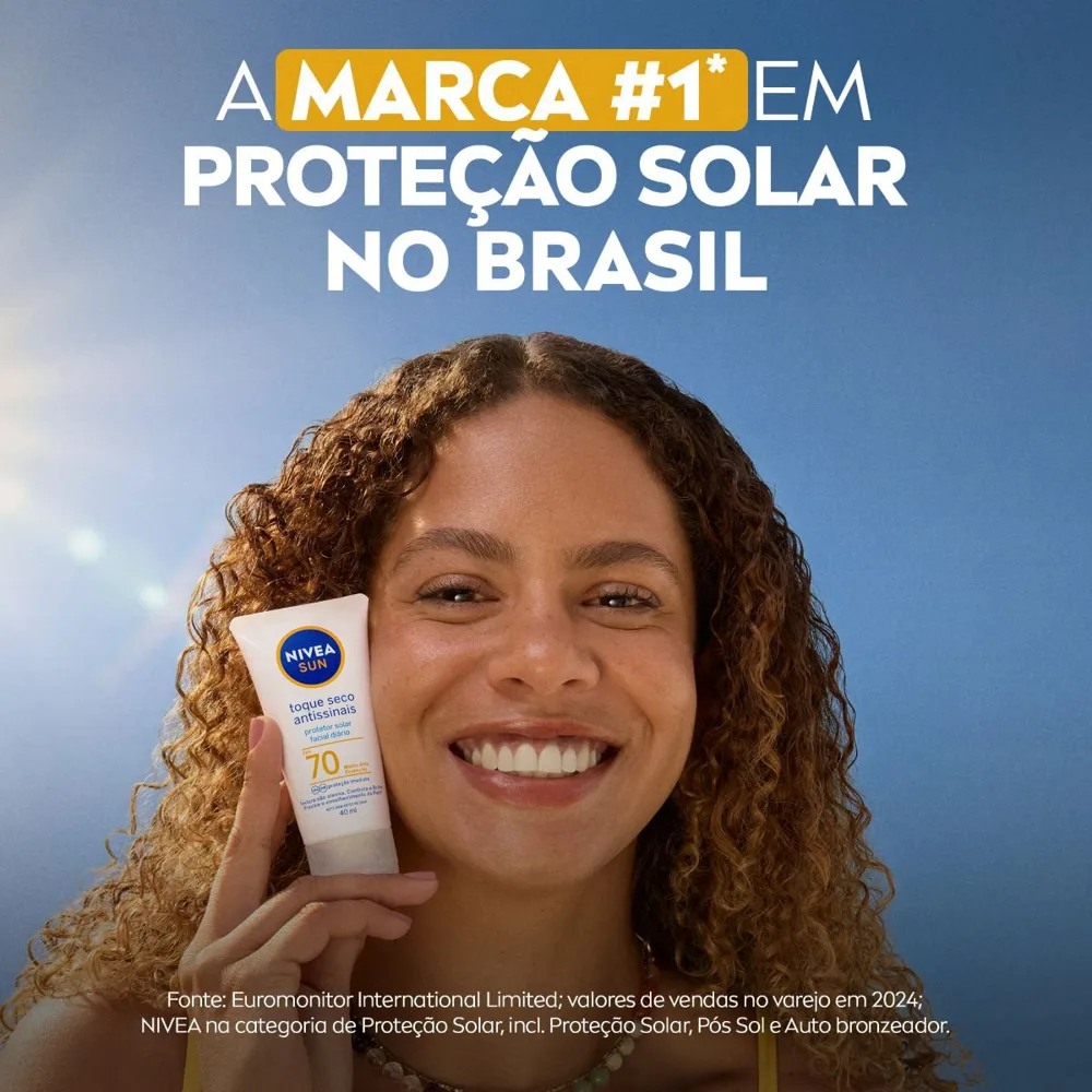 Protetor Solar Facial Nivea Sun Toque Seco Antissinais FPS70 40ml