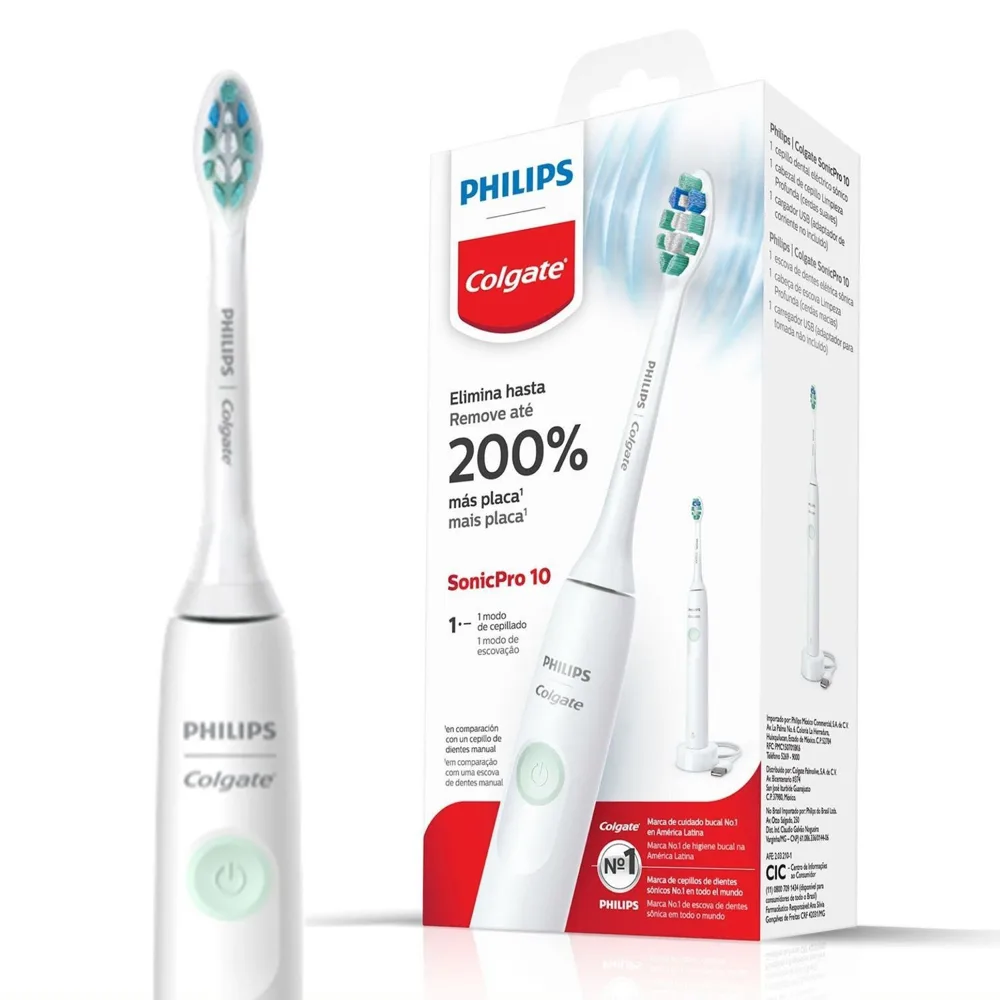 Refil para Escova Dental Elétrica Infantil Philips + Colgate SonicPro +3 anos 2 Unidades