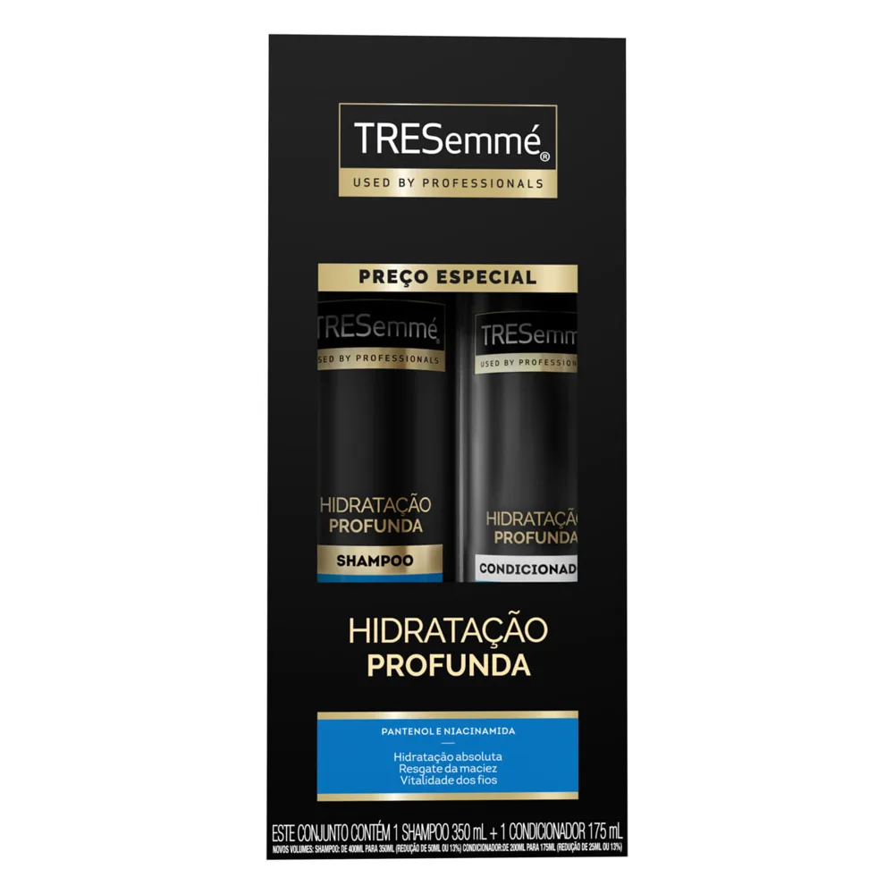 Kit Shampoo TRESemmé Hidratação Profunda 350ml 1 Unidade + Condicionador TRESemmé Hidratação Profunda 175ml 1 Unidade