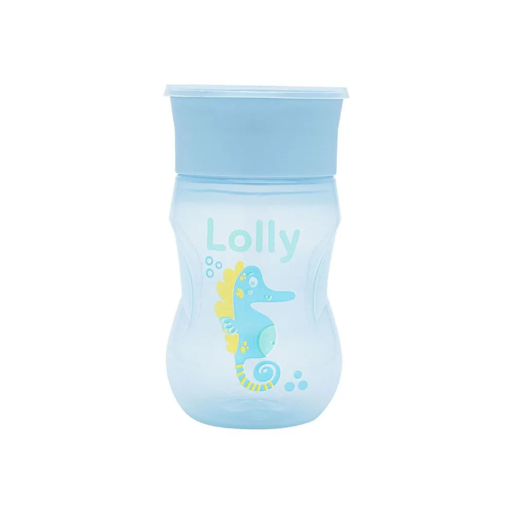 Copo de Transição Lolly Oceano 360 +8 meses Antivazamento Azul 330ml 1 Unidade