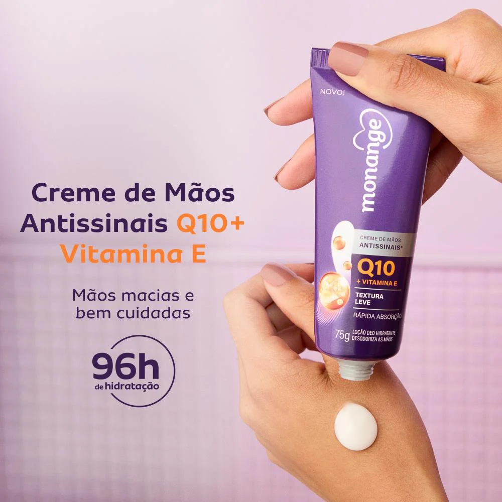 Hidratante de Mãos Monange Antissinais Q10 com Vitamina E 75g