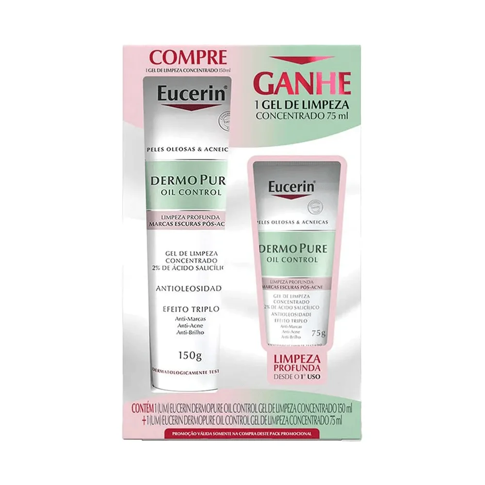 Kit Gel de Limpeza Facial Eucerin Concentrado 150ml 1 Unidade + Gel de Limpeza Facial Eucerin Concentrado 75ml 1 Unidade