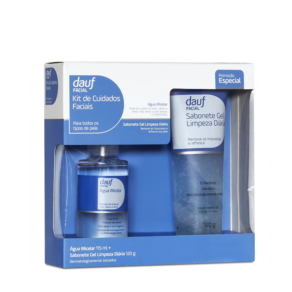 Kit Dauf Sabonete Facial Gel 120g + Água Micelar 115ml