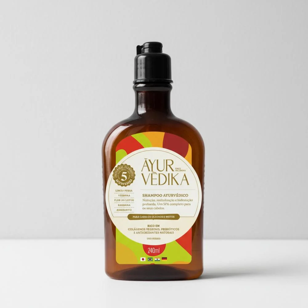 Shampoo Ayurvédico Cabelos Mistos e Oleosos Nutri e Hidrata