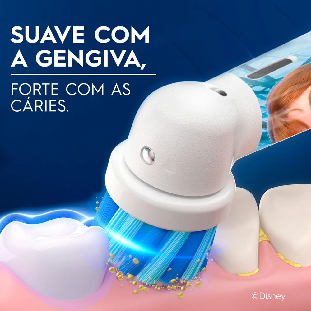 Refil Escova Dental Elétrica Infantil Oral-B Pro Kids Frozen Cerdas Macias +3 anos 2 Unidades