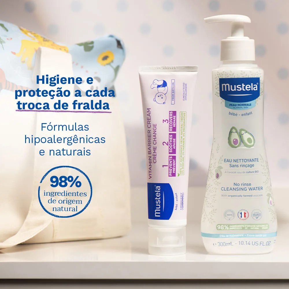 Kit Mustela Gel Lavante Bebê Suave com Abacate Orgânico 500ml + Creme para Assaduras Bebê Vitaminado 108g