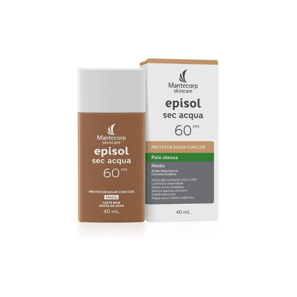 Protetor Solar Facial Episol Sec Acqua FPS60 Médio 40ml