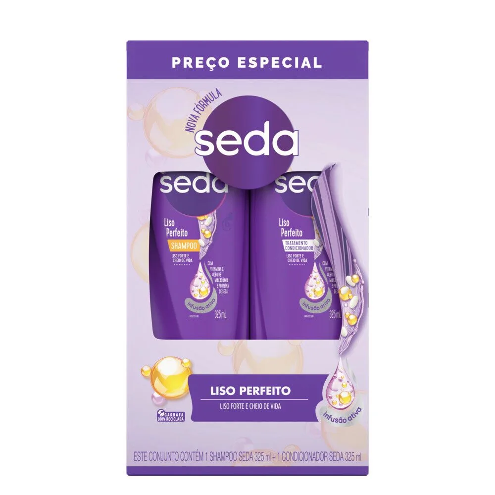 Shampoo + Condicionador Seda Liso Perfeito 325ml Preço Especial