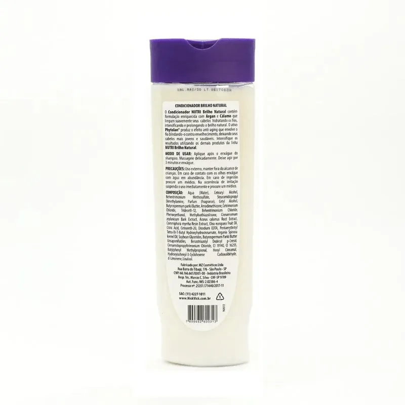 Condicionador Nick Vick Nutri Brilho Natural Todos Os Tipos De Cabelo 300ml