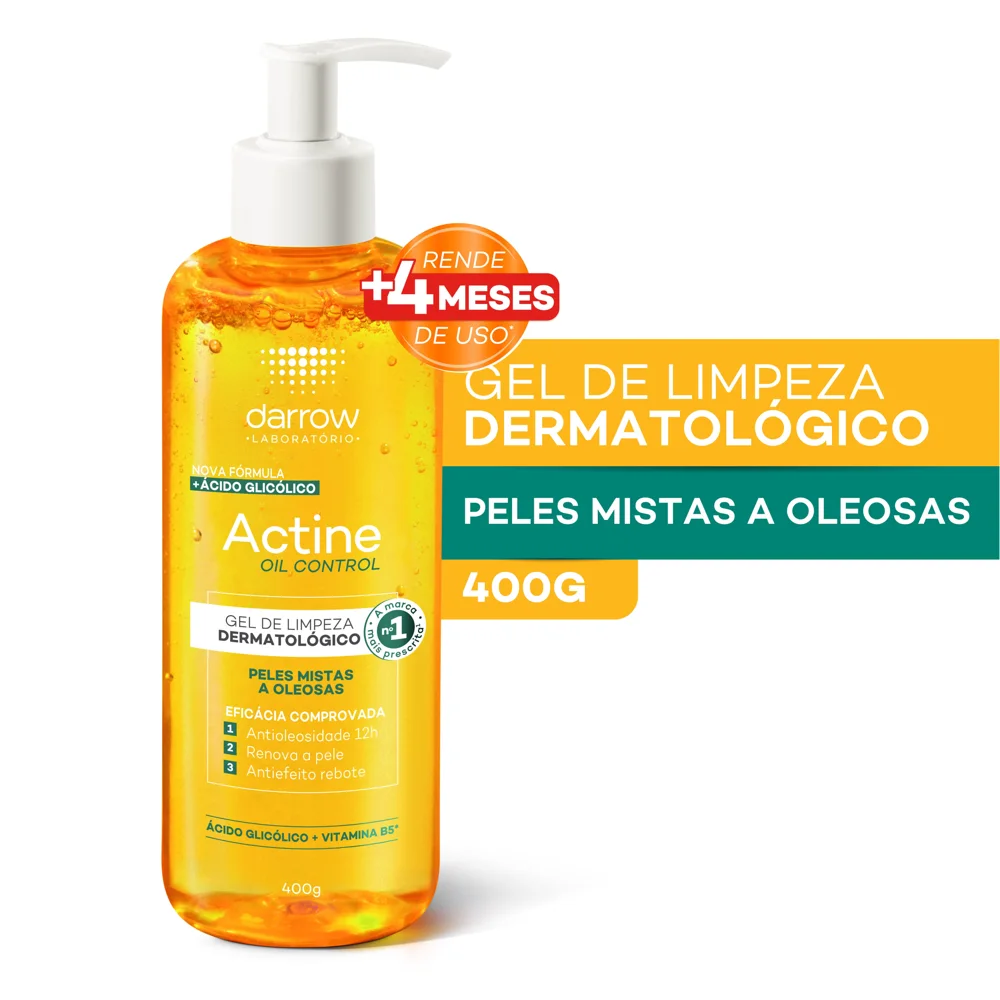 Gel de Limpeza Facial Darrow Actine Oil Control Peles Mistas a Oleosas 400g