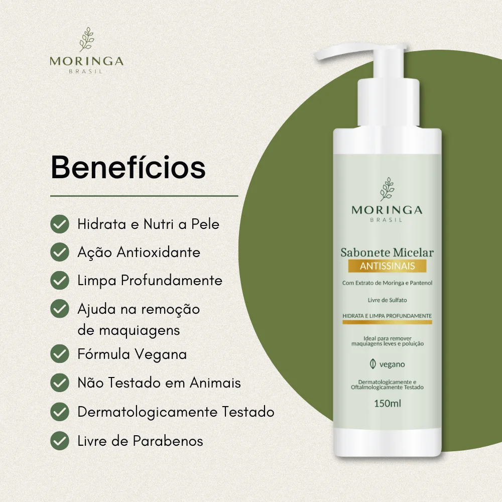 Sabonete Facial Moringa Micelar Antissinais 150ml