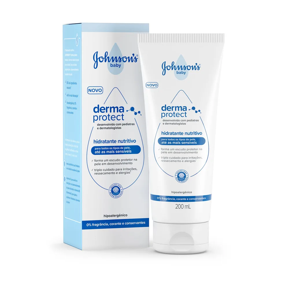 Loção Hidratante Infantil Johnson's Baby Derma Protect Bebê Nutritivo 200ml