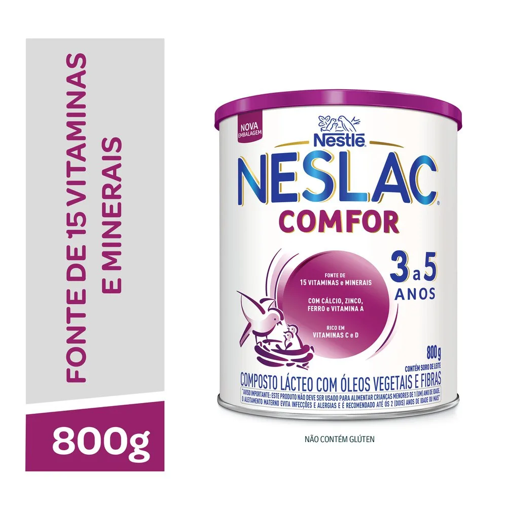 Composto Lácteo Infantil Neslac Comfor de 3 a 5 anos 800g