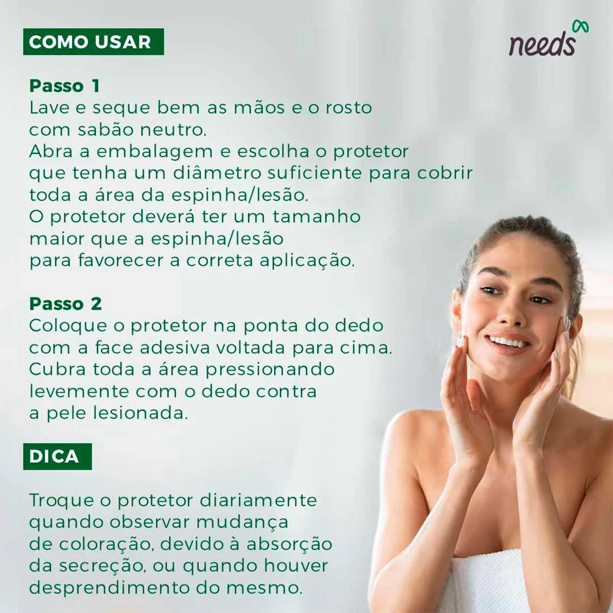Curativo Hidrocoloide para Acne Needs Controle de Oleosidade 24 Unidades