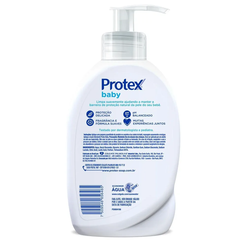 Sabonete Líquido Infantil Protex Baby Delicate Care Proteção Delicada da Cabeça aos Pés 400ml