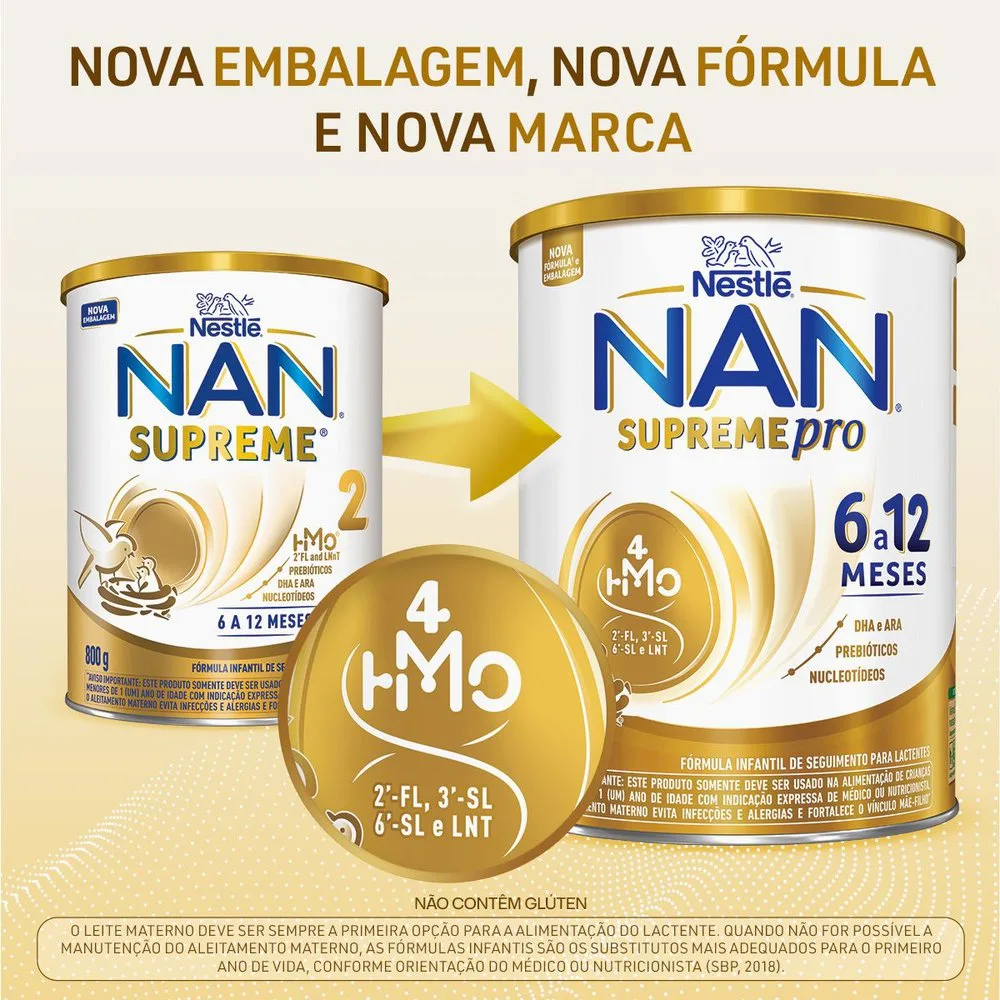 Fórmula Infantil NAN Supreme Pro de 6 a 12 meses 800g