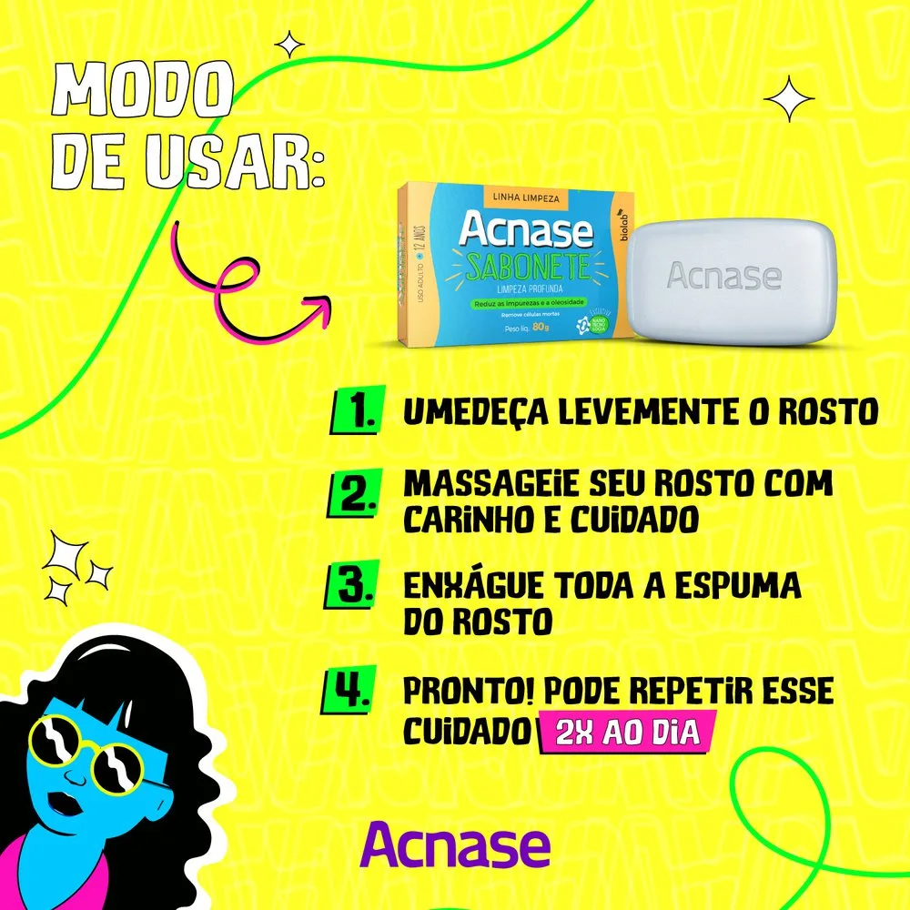 Sabonete em Barra Facial Acnase Clean Limpeza Profunda 80g