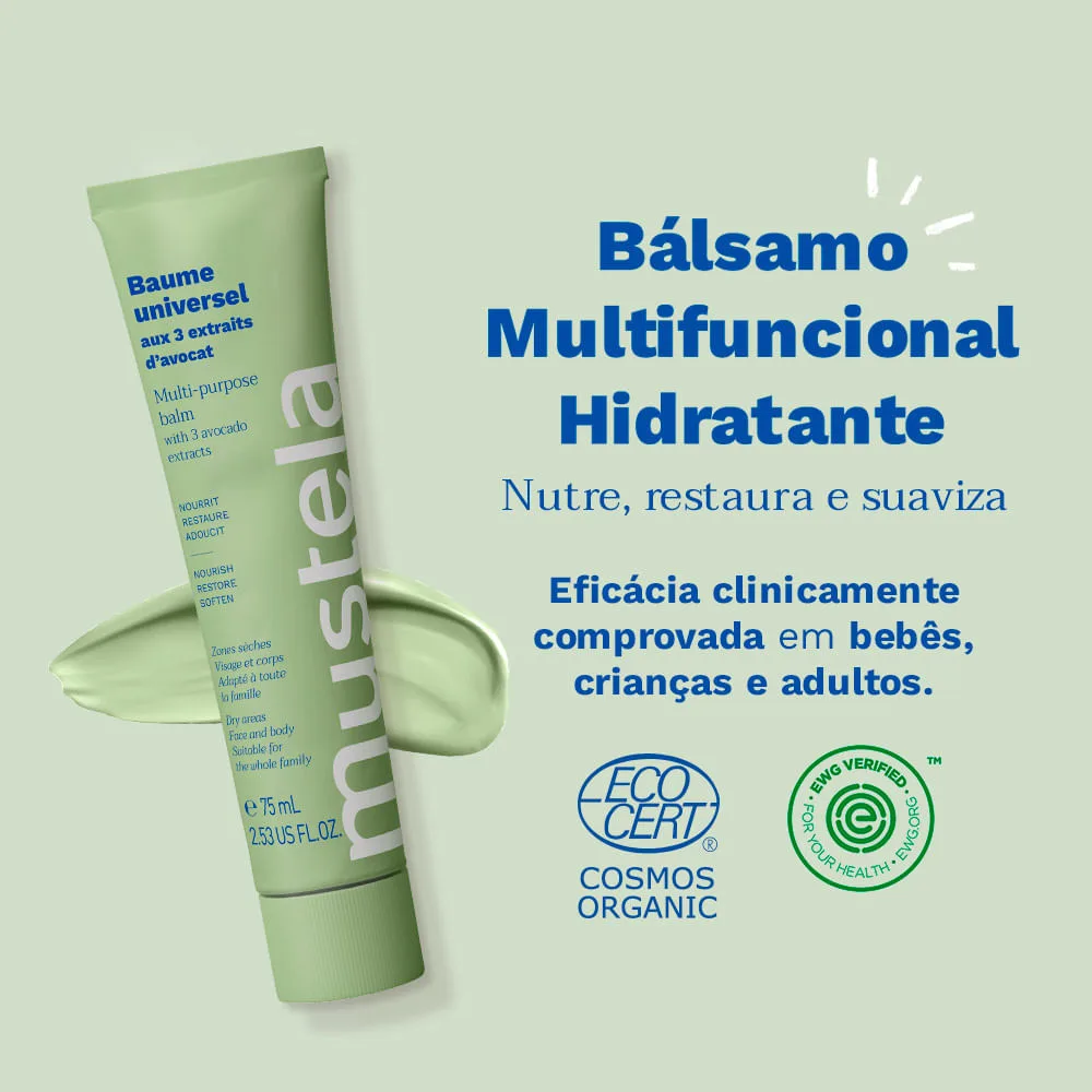 Bálsamo Hidratante Mustela Multifuncional Sem Perfume 75ml