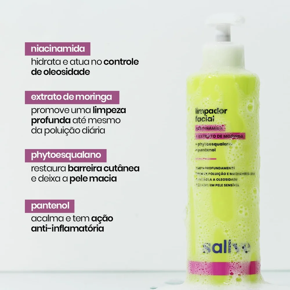 Gel de Limpeza Faciall Sallve com Niacinamida 300ml