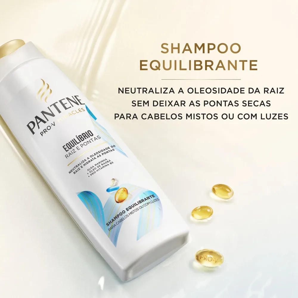 Kit Shampoo Pantene Pro-V Miracles Equilíbrio Raiz e Pontas 300ml 1 Uni + Condicionador Miracles Equilíbrio Raiz e Pontas 150ml 1 Uni