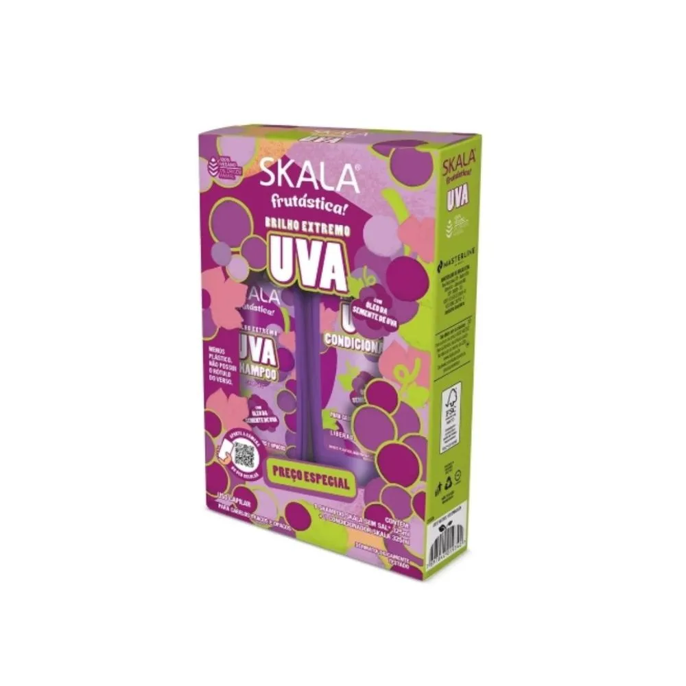 Kit Shampoo Skala Frutástica Uva 325ml 1 Unidade + Condicionador Skala Frutástica Uva 325ml 1 Unidade