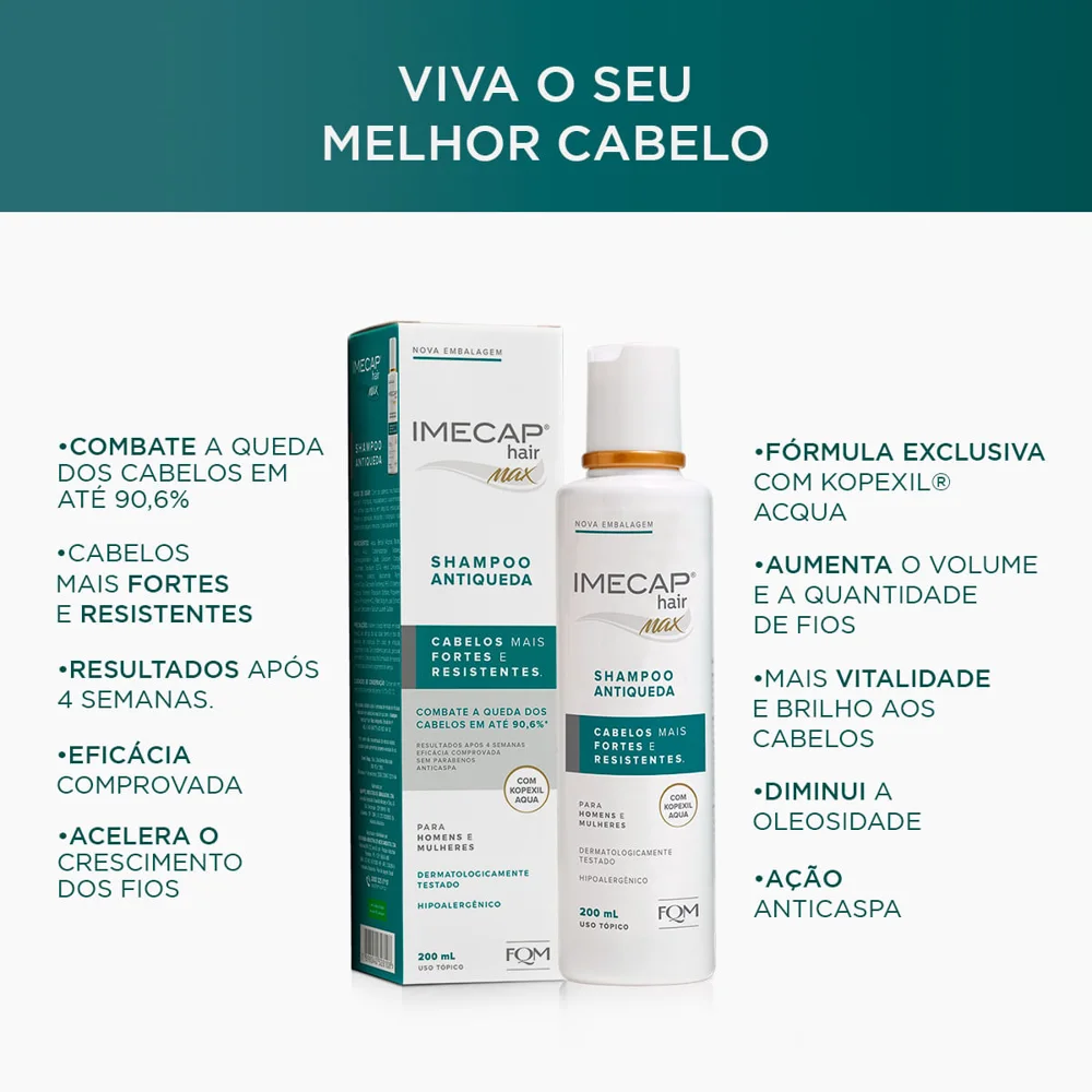 Shampoo Imecap Hair Max Antiqueda 200ml