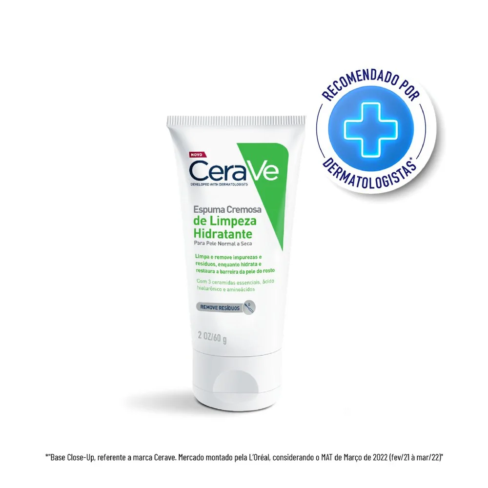 Espuma de Limpeza Facial CeraVe Hidratante Pele Normal a Seca 60g