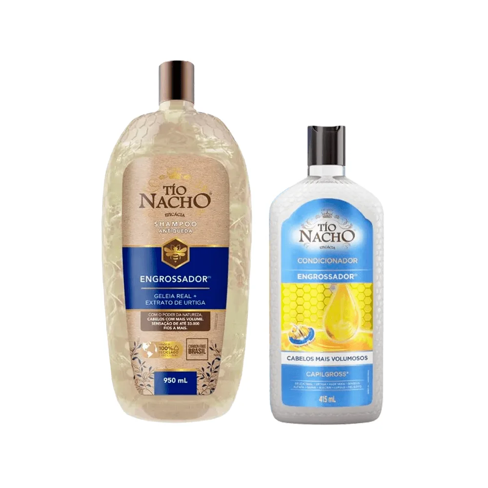 Kit Tío Nacho Shampoo Engrossador Antiqueda 950ml + Condicionador Engrossador Antiqueda 415ml
