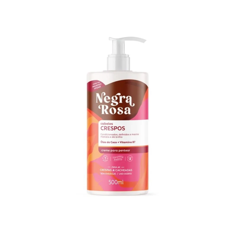 Creme Para Pentear Negra Rosa Cabelos Crespos 500ml