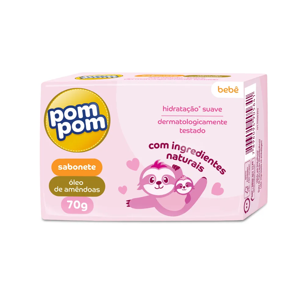 Sabonete em Barra Infantil Pom Pom Óleo de Amêndoas 70g