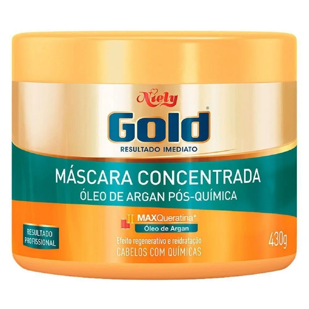 Máscara Capilar Niely Gold Pós-Química Óleo de Argan 430g