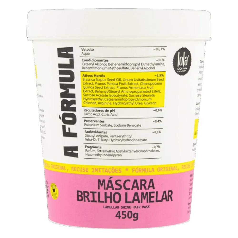 Máscara Capilar Lola From Rio A Fórmula Brilho Lamelar 450g