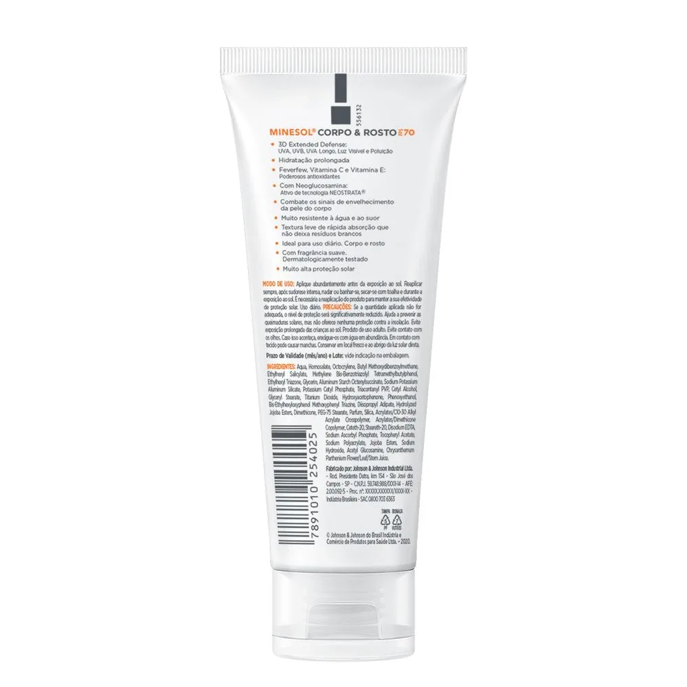 Protetor Solar Neostrata Minesol Rosto e Corpo FPS70 120ml