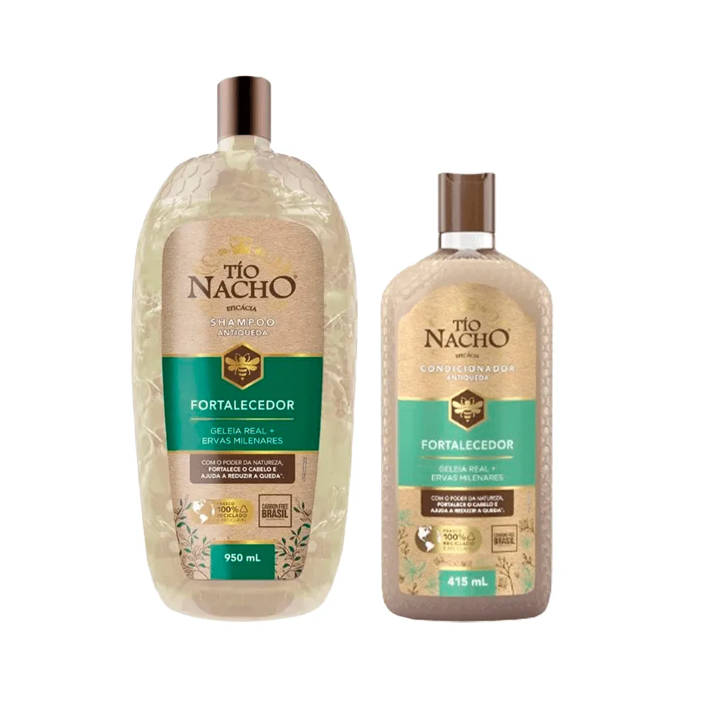 Kit Tío Nacho Shampoo Engrossador Fortalecedor 950ml + Condicionador Fortalecedor Antiqueda 415ml