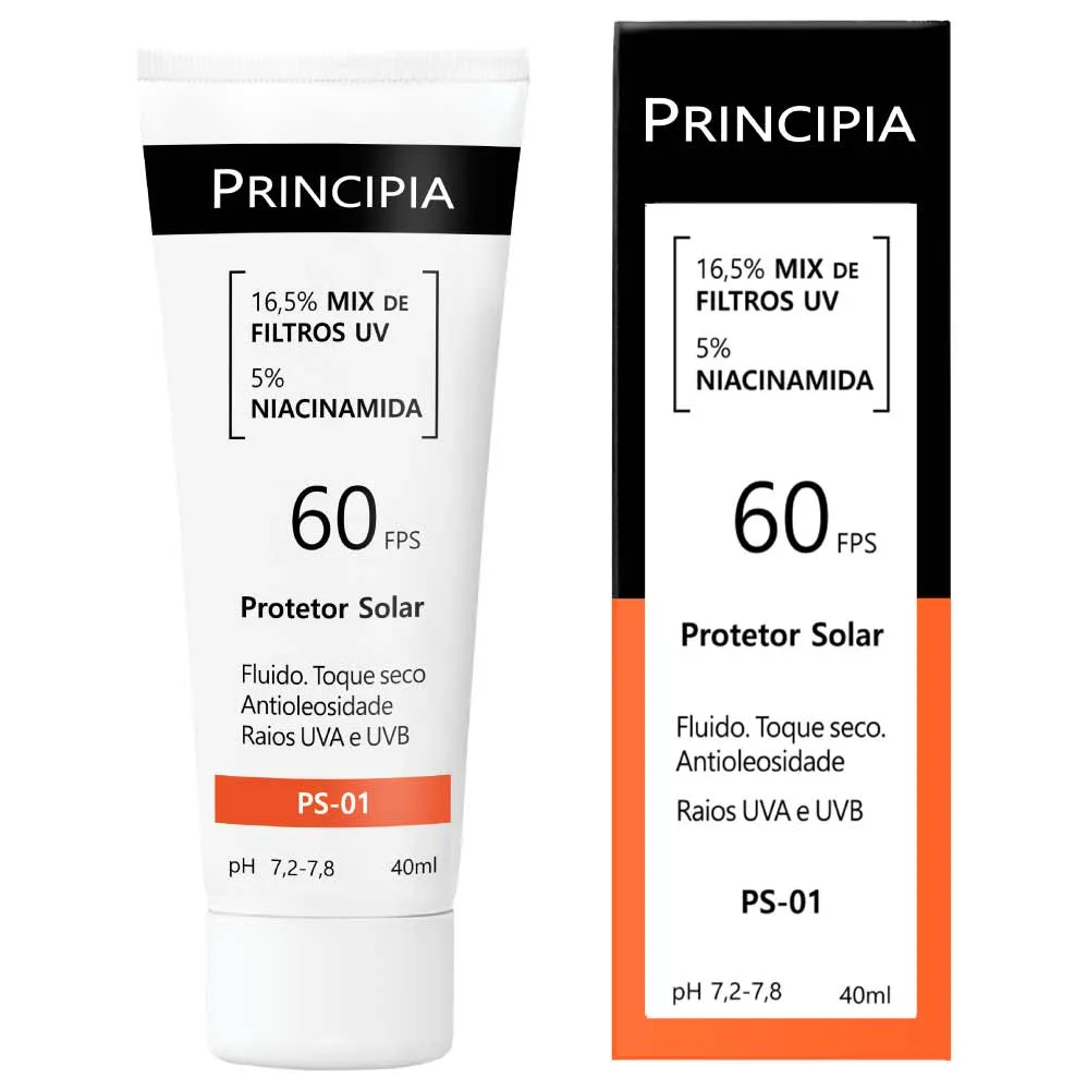 Protetor Solar Principia PS-01 FPS60 Mix de Filtros + Niacinamida 40ml