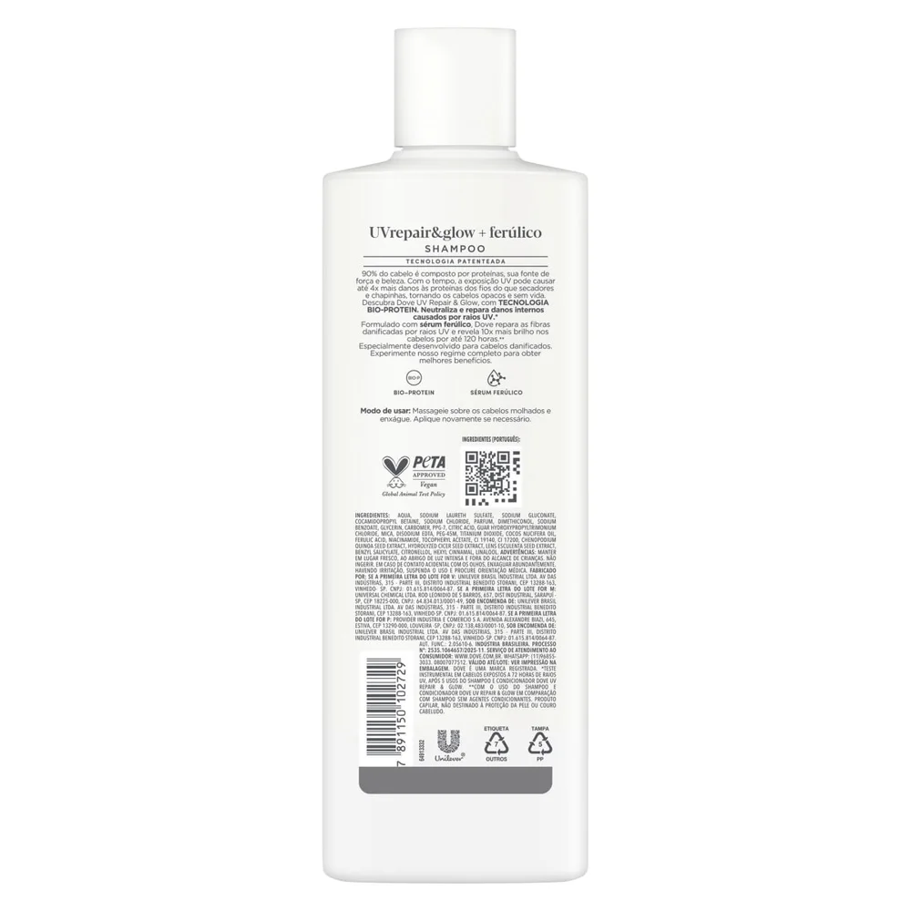 Shampoo Dove Uv Repair Glow + Ferúlico 370ml