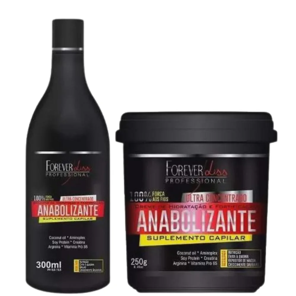 Forever Liss - Anabolizante Capilar - Kit Shampoo 300ml + Máscara 240g