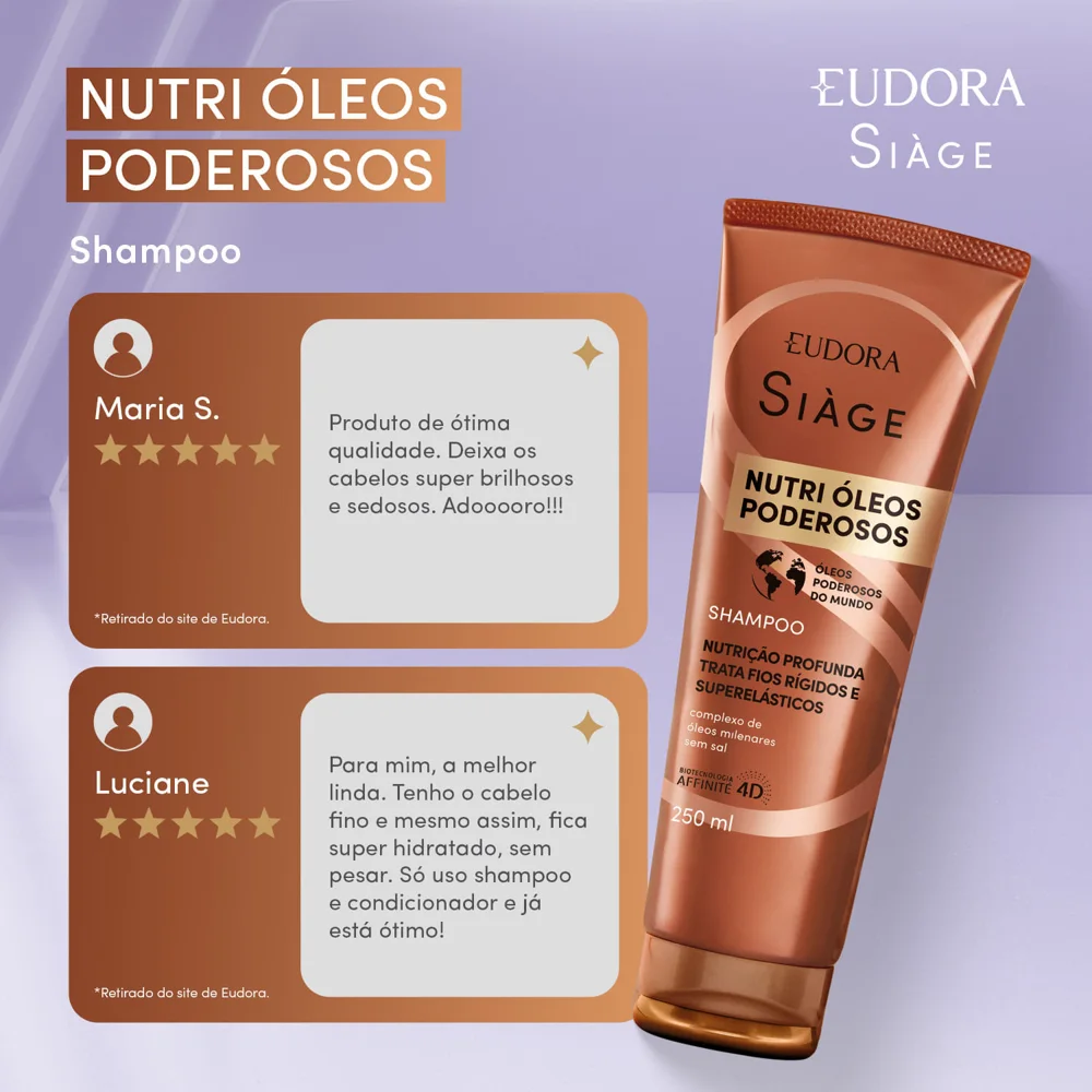 Shampoo Eudora Siàge Nutri Óleos Poderosos 250ml