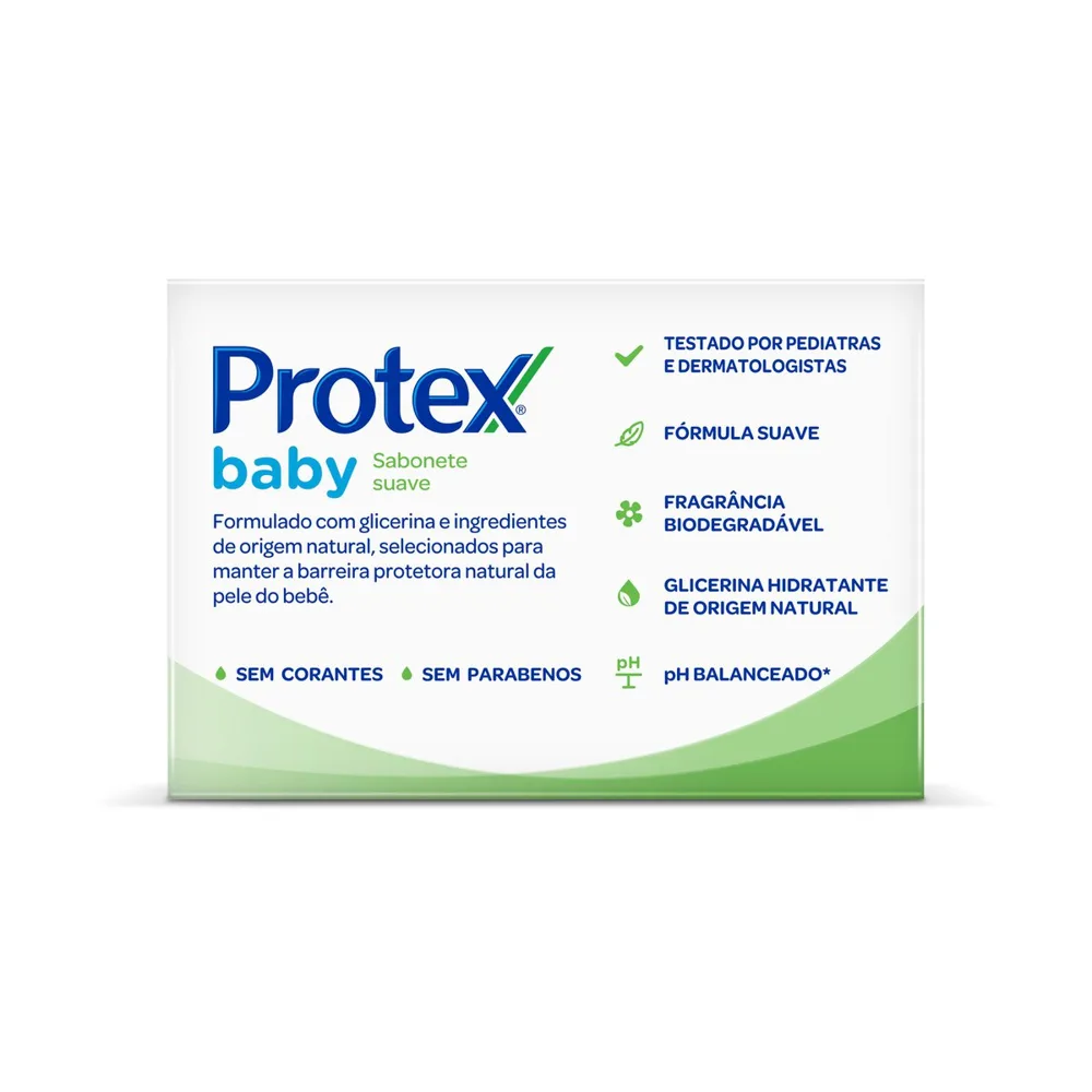 Sabonete Em Barra Para Bebê Protex Baby Glicerina Natural 85g