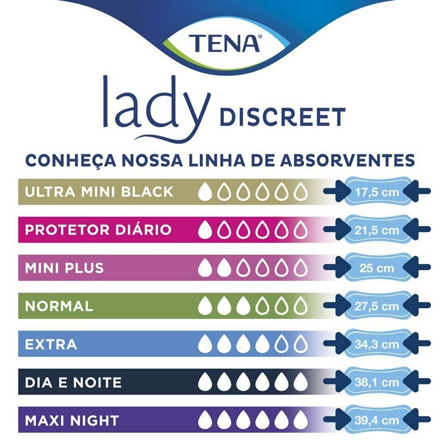 Absorvente Para Incontinência Urinária Tena Lady Discreet Maxi Night - 6 Unidades