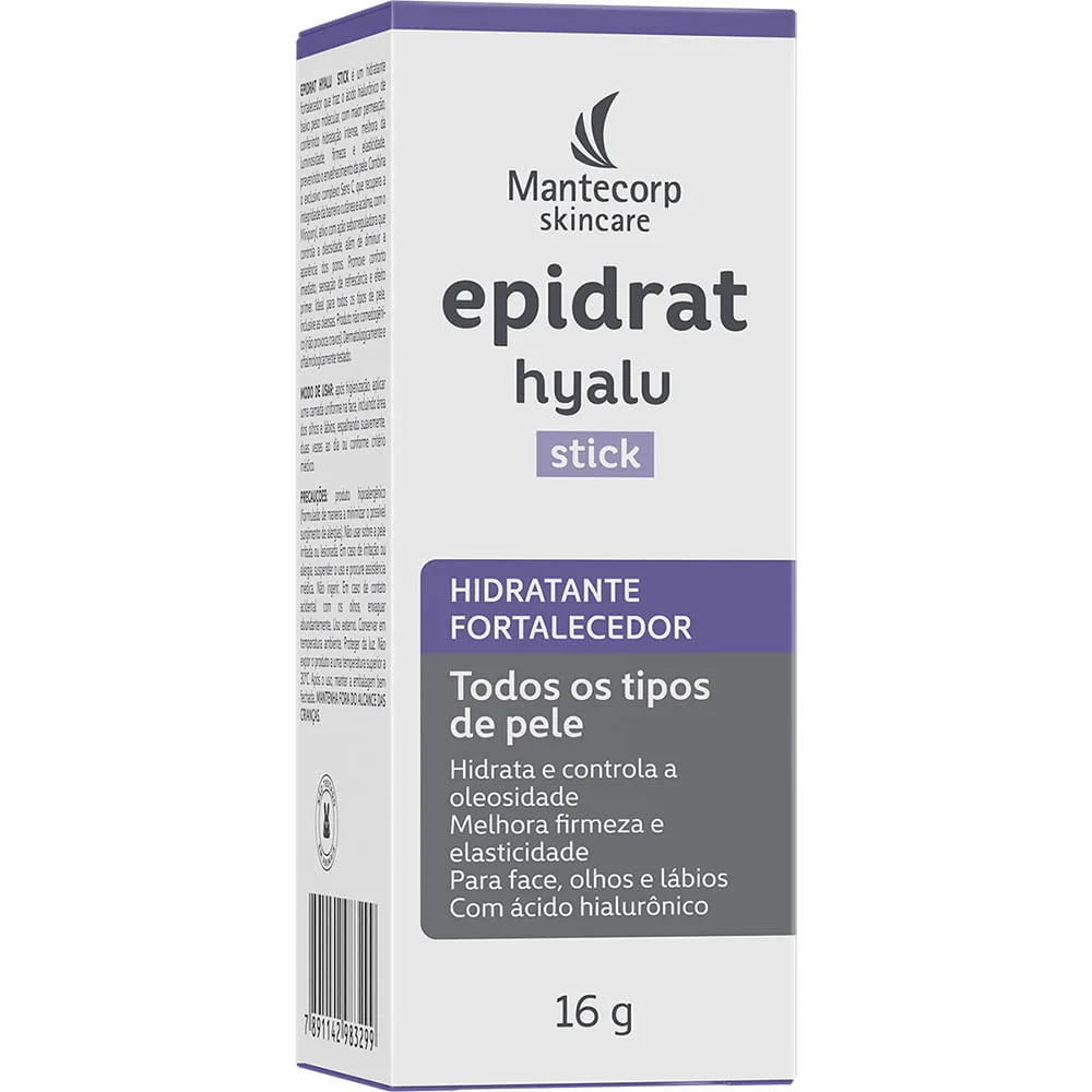 Hidratante Fortalecedor Facial Mantecorp Com Ácido Hialurônico Skincare Epidrat Hyalu 16g