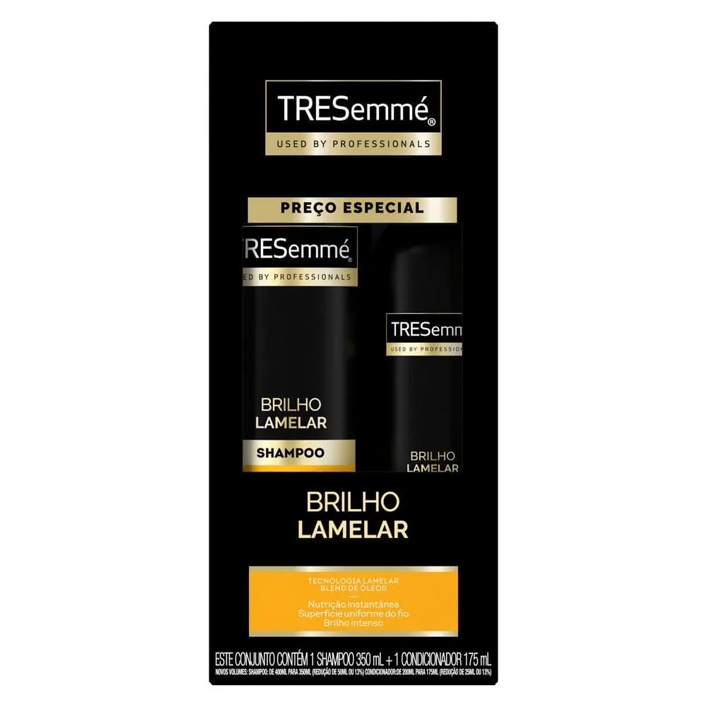 Kit Shampoo TRESemmé Brilho Lamelar 350ml 1 Unidade + Condicionador TRESemmé Brilho Lamelar 175ml 1 Unidade